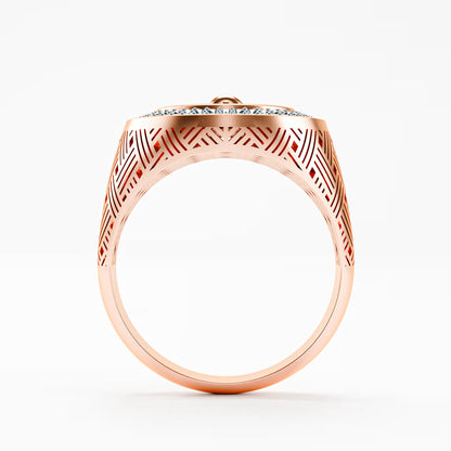 The King - Chess King Diamond Signet | onyx Ring by Gehnok