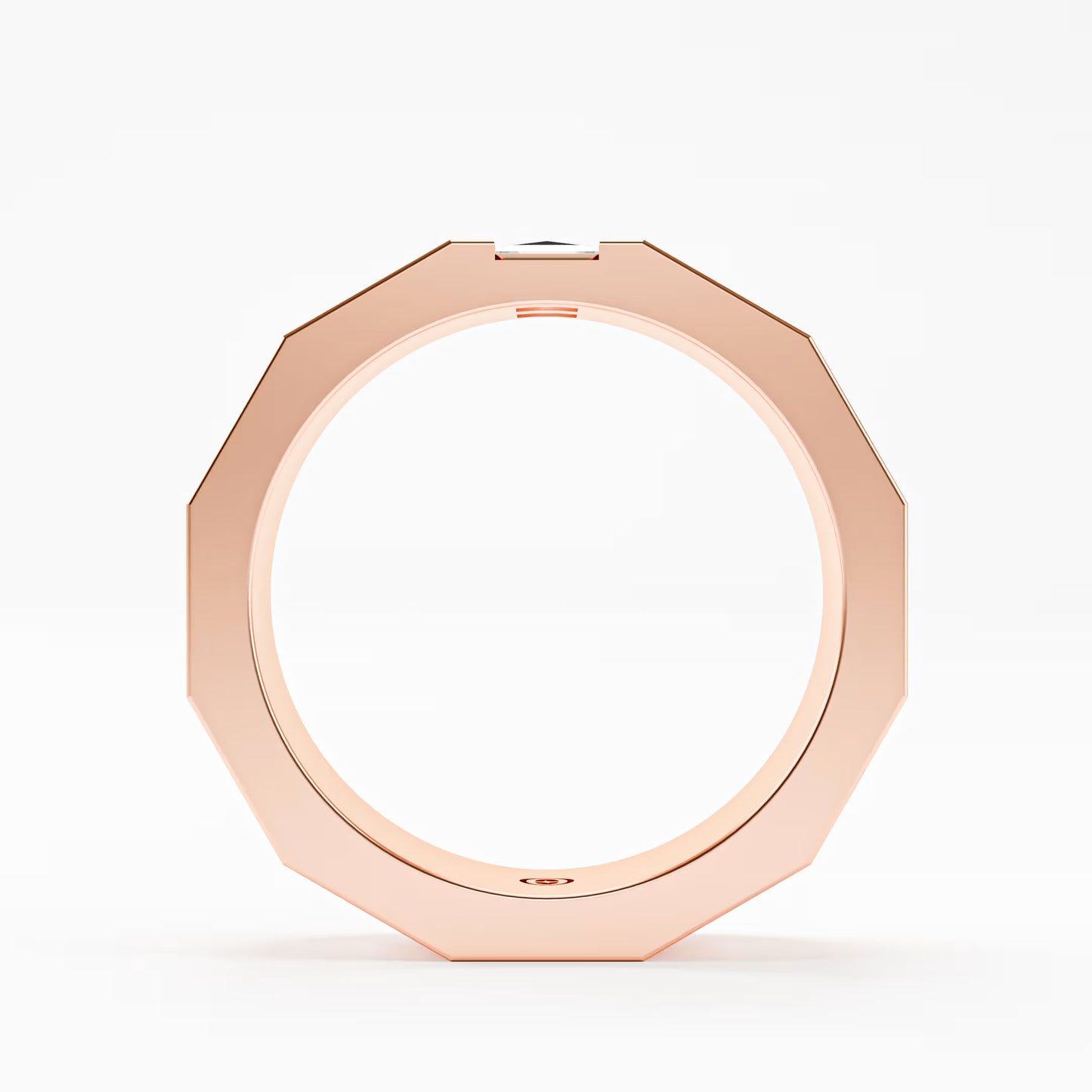 The Facet - Men's Faceted Princess Cut Diamond Duo Ring