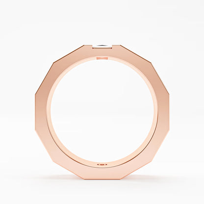 The Facet - Men's Faceted Princess Cut Diamond Duo Ring