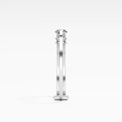 Double Rail Open-Shank Solitaire Ring