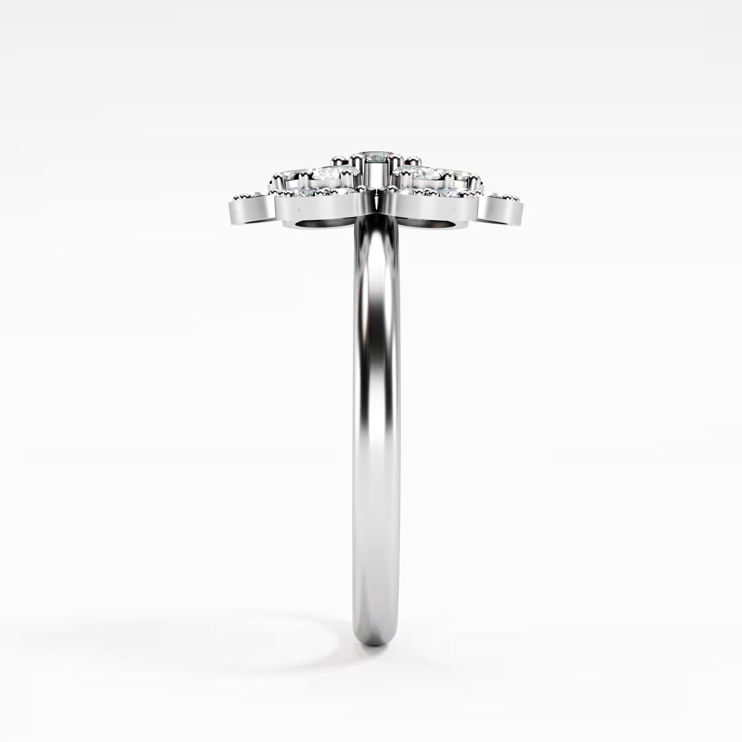 The Blossom - Two-Tone Gold Floral Diamond Cluster Ring by Gehnok
