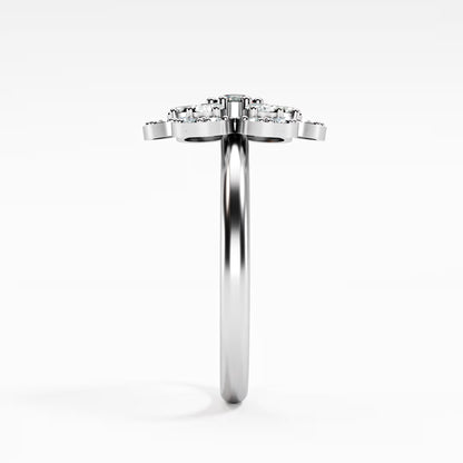 The Blossom - Two-Tone Gold Floral Diamond Cluster Ring by Gehnok
