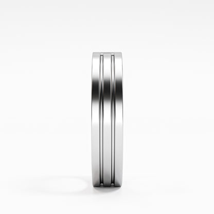 The Groove - Men's Princess Cut Diamond Wedding Band