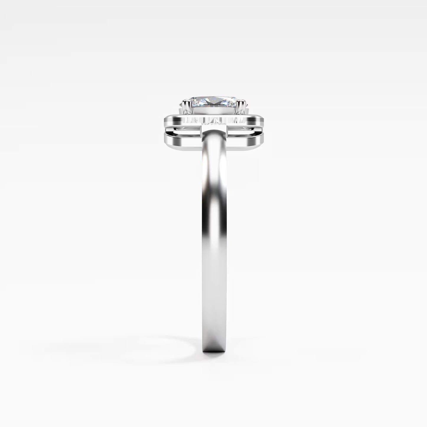 The Swirl - Oval Diamond Open Frame Solitaire Ring