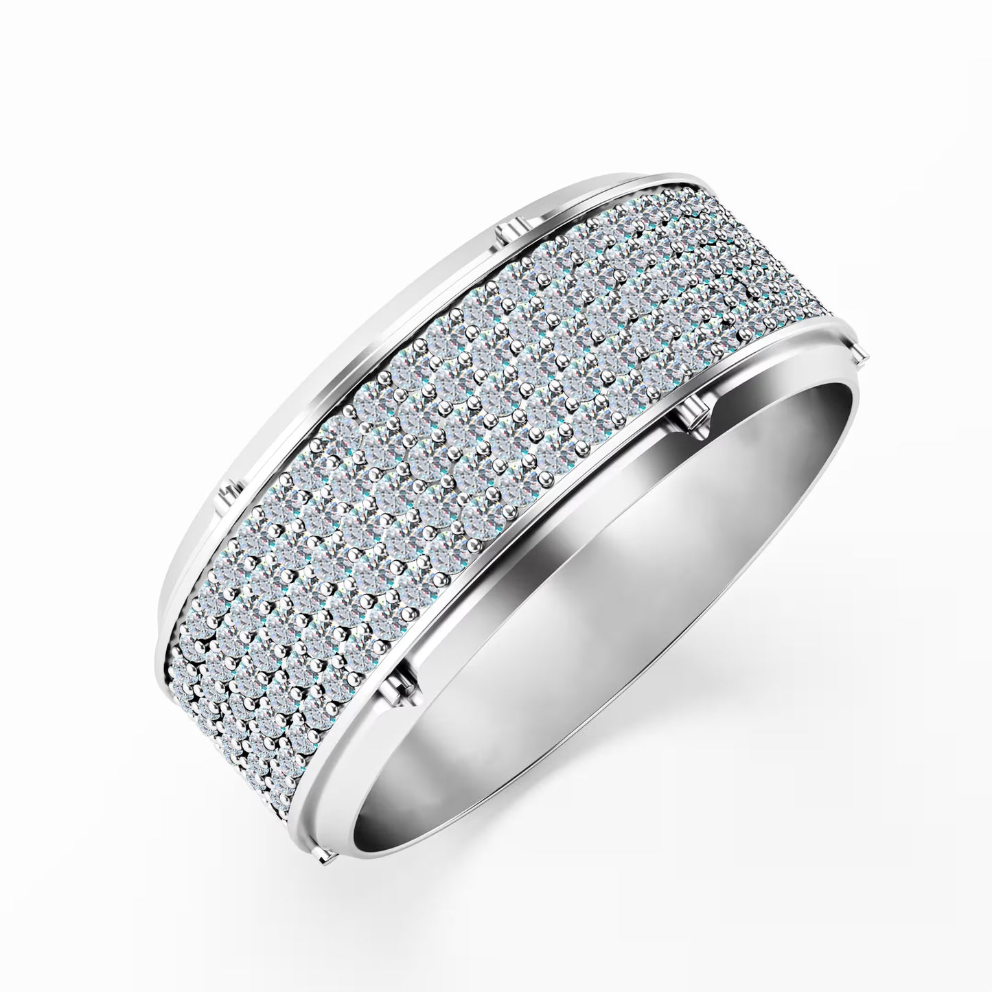 The Emperor - Men's Full Pavé Diamond Wide Statement Ring by Gehnok