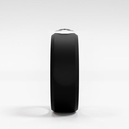The Onyx Hex - Black Diamond Octagon Bezel Ring