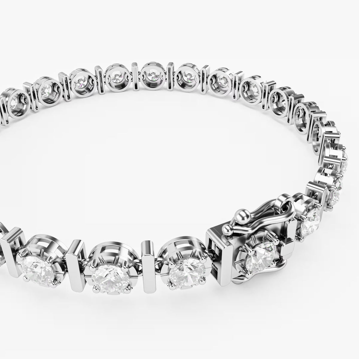 The Station - Graduated Diamond Open Bezel Tennis Bracelet
