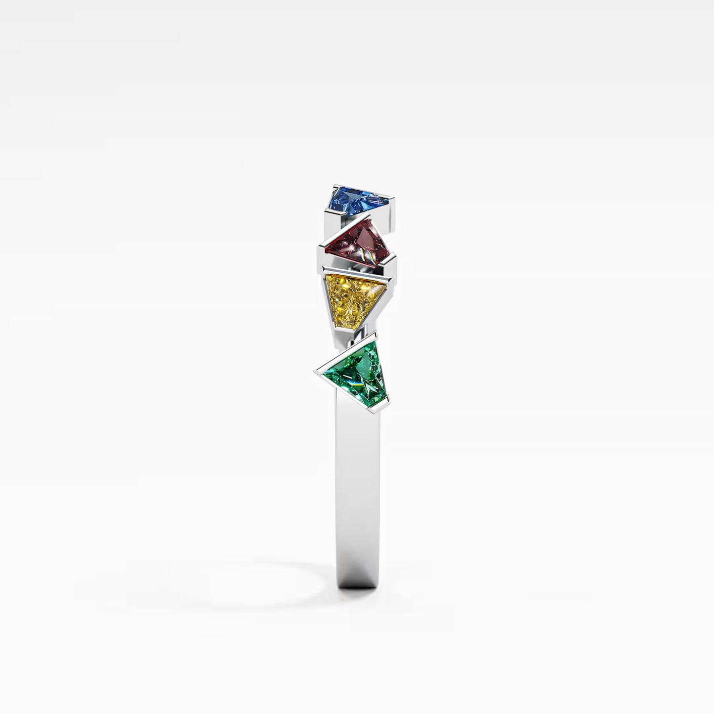 Four-Stone Trillion Cascade Ring