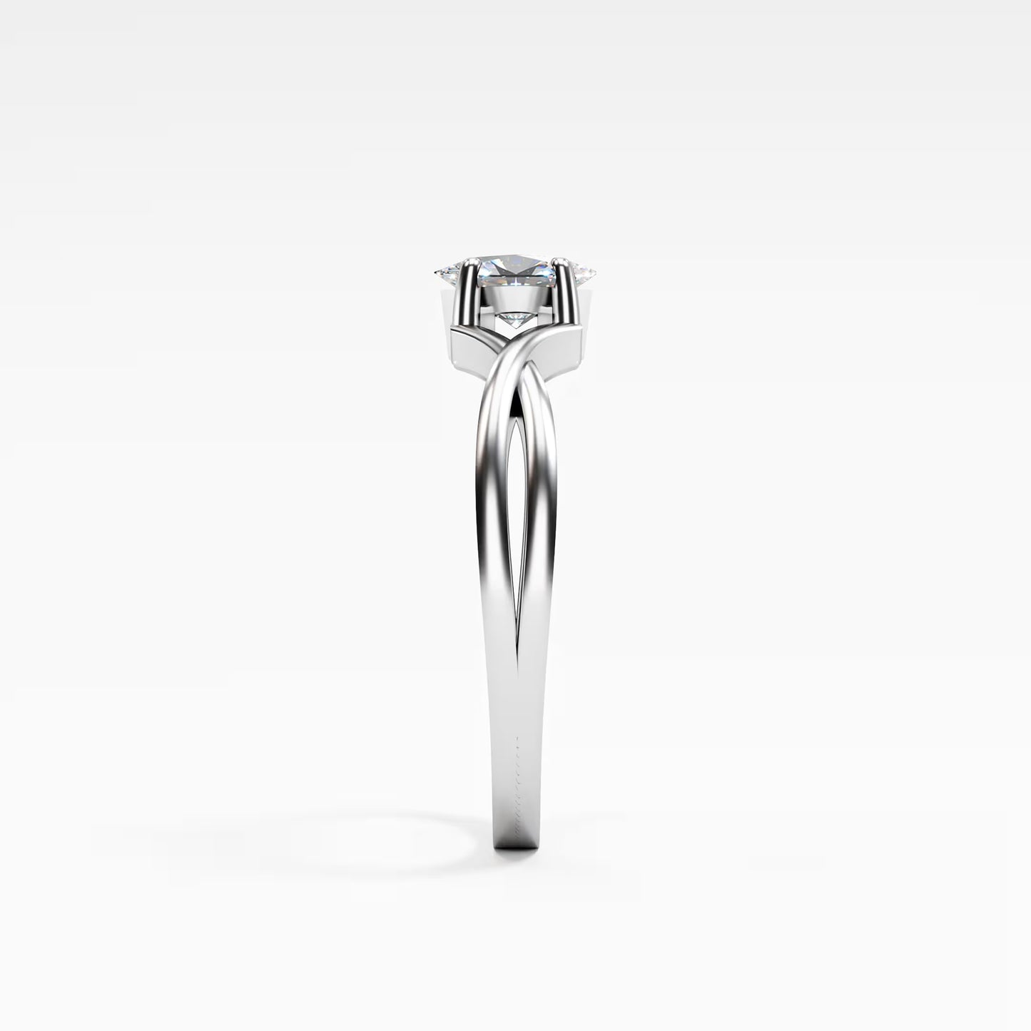 Princess Cut Twist Crossover Ring