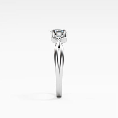 Princess Cut Twist Crossover Ring