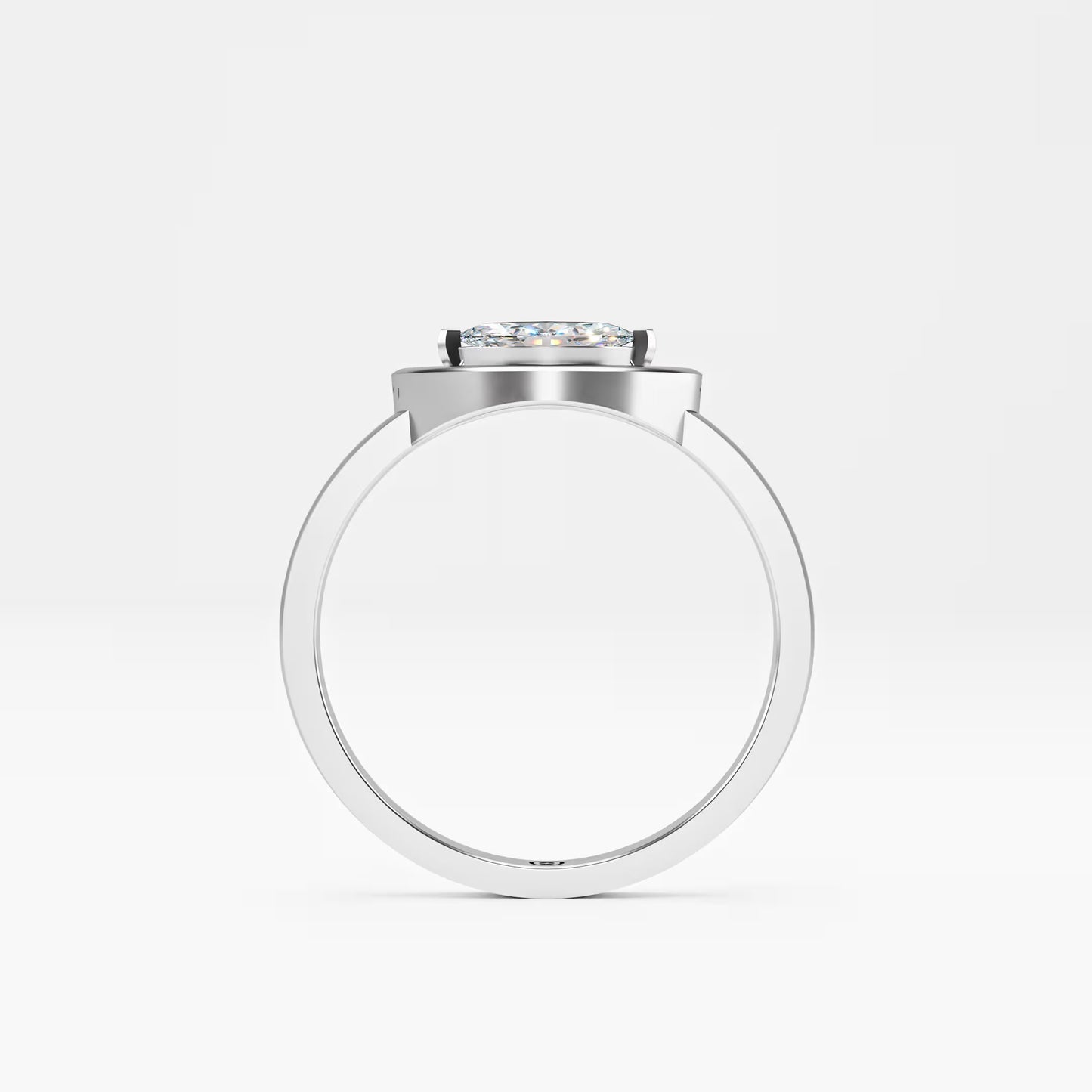 Marquise Eye-Halo Solitaire Ring