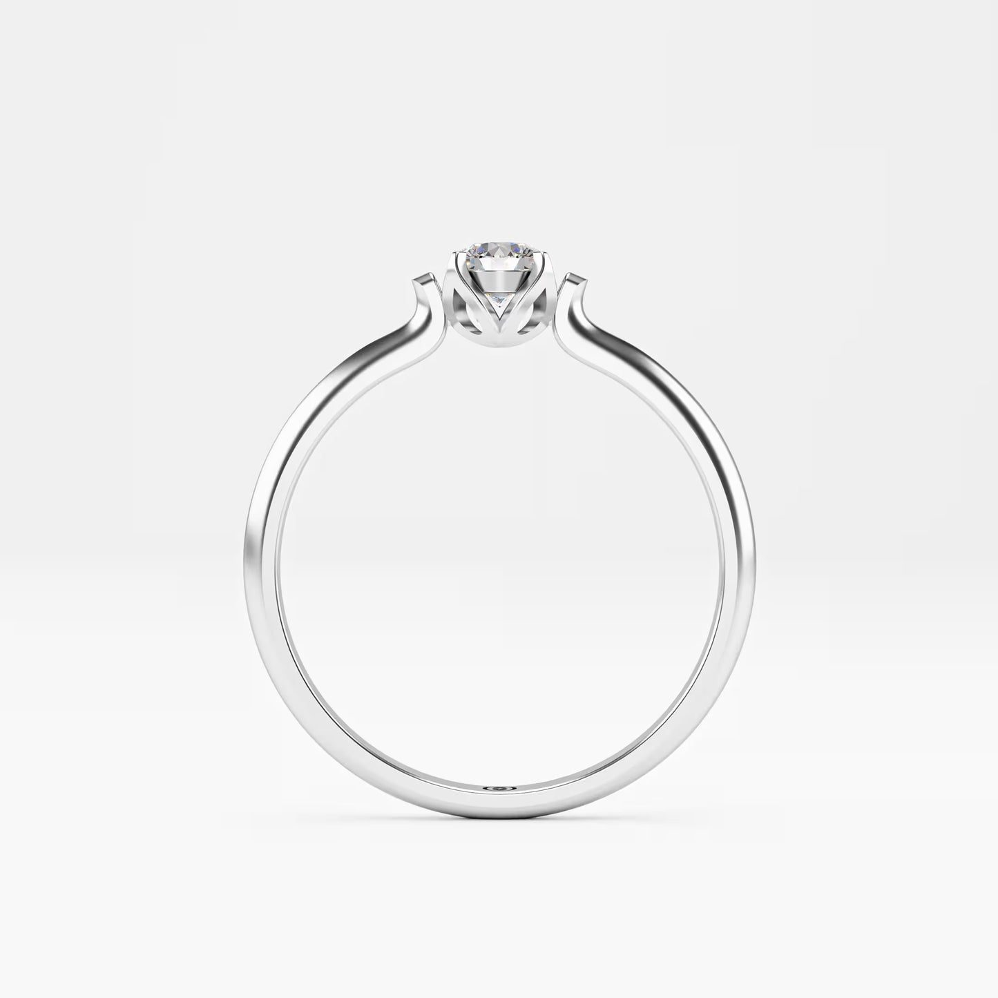 The Tulip - 6 Prong Floral Diamond Solitaire