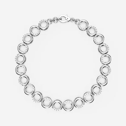 The Circle Link - Two-Tone Gold Diamond Pavé Geometric Bracelet