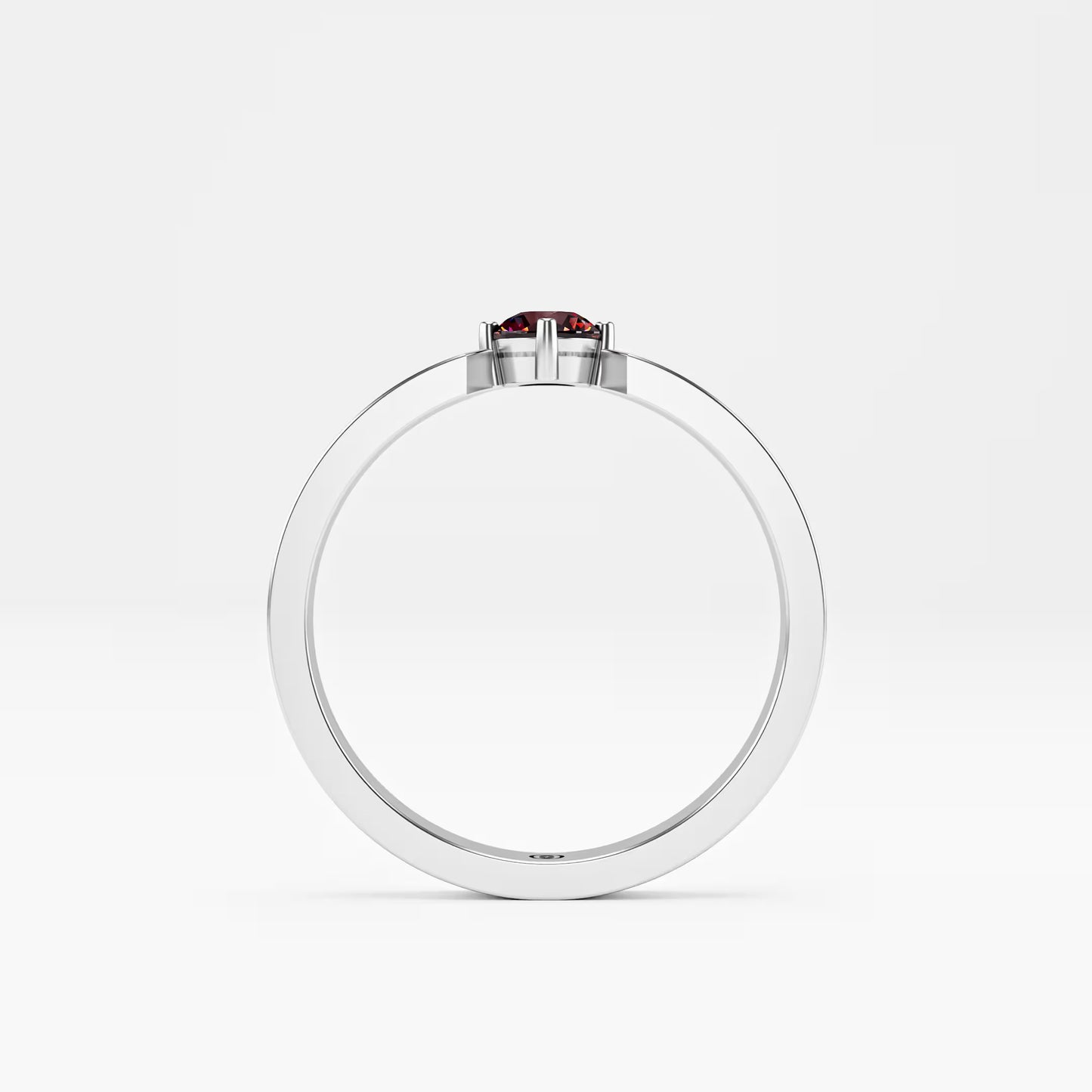 Geometric Notch Solitaire Ring