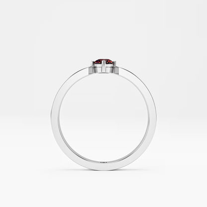 Geometric Notch Solitaire Ring
