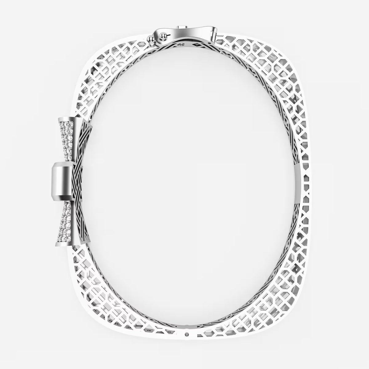 The Rose Bow - Diamond Pavé Bow Bangle