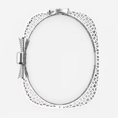 The Rose Bow - Diamond Pavé Bow Bangle