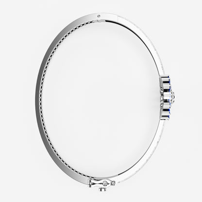 The Sunburst Bangle - Sapphire & Emerald Statement Bracelet by Gehnok