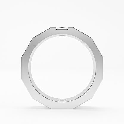 The Facet - Men's Faceted Princess Cut Diamond Duo Ring