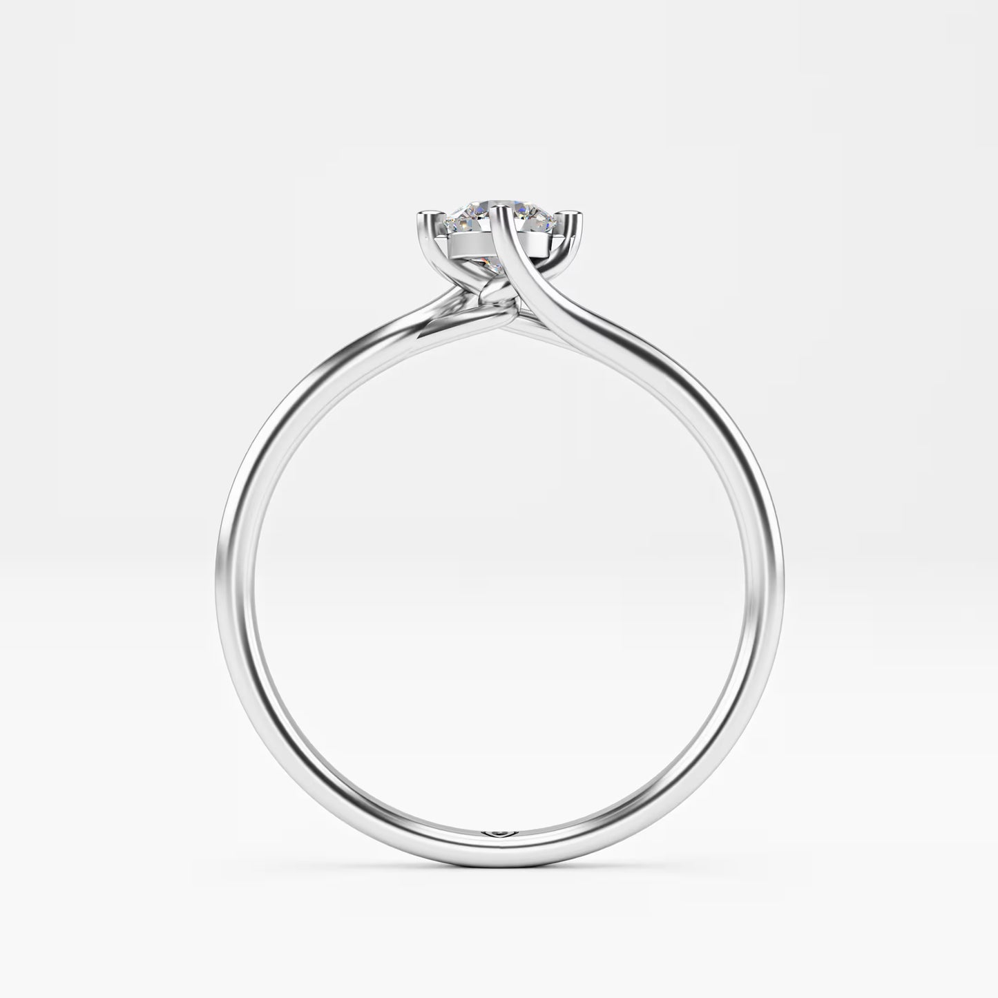 The Soft Solitaire - Gold Round Prong Diamond Comfort Fit Ring