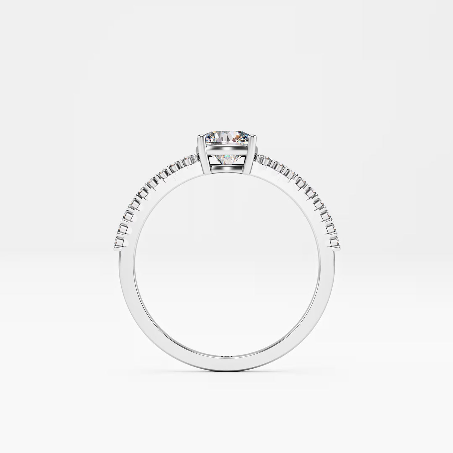 Cushion Cut Diamond Pavé band Ring