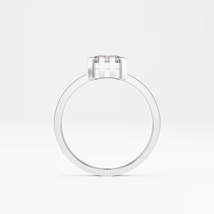 The Asscher -  Art Deco Geometric Cage Asscher Cut Diamond Ring