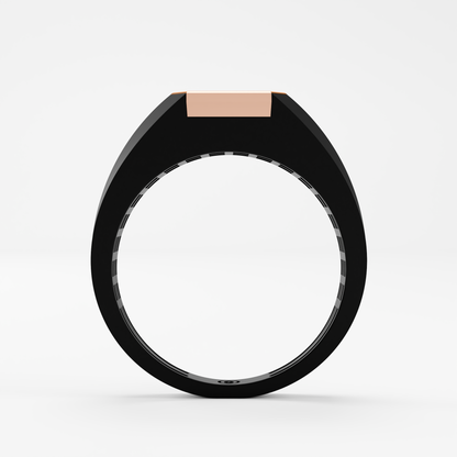 The Onyx Crown - Emerald Cut Diamond Ring on Black Onyx Band