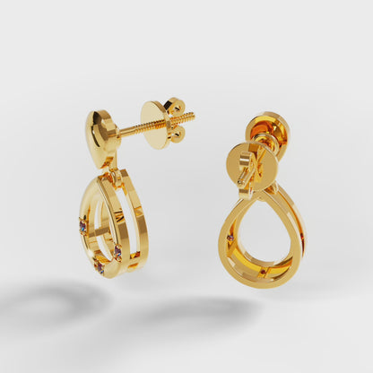 The Open Teardrop - Ruby Accent Drop Earrings