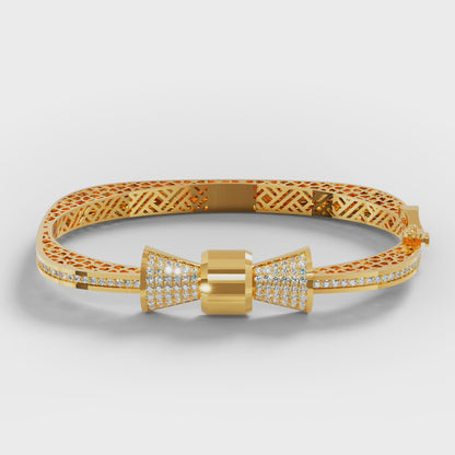 The Rose Bow - Diamond Pavé Bow Bangle