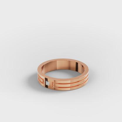 The Groove - Men's Princess Cut Diamond Wedding Band