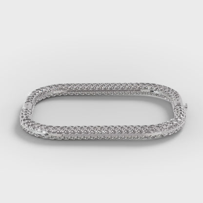Rose Gold Woven Diamond Bracelet with Pavé Diamond Bar
