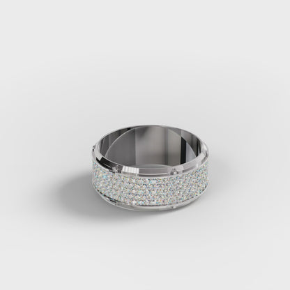 The Emperor - Men's Full Pavé Diamond Wide Statement Ring by Gehnok