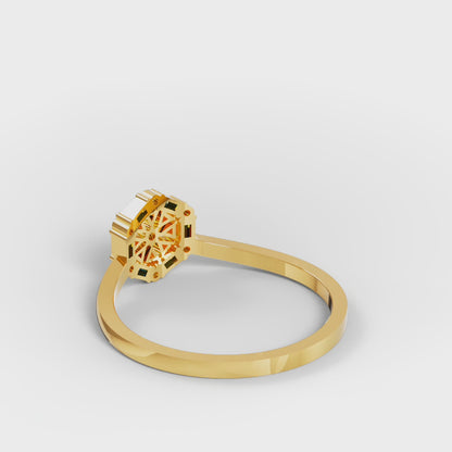 Octagonal Star Cluster Ring - Sapphire, Emerald & Diamond