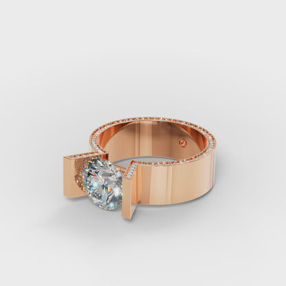 The Floating Stone - Men's Bar Set Diamond Ring