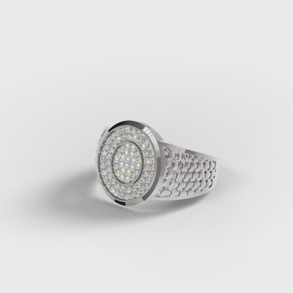 The Woven Dome - Tri-Color Gold Diamond Cluster Ring