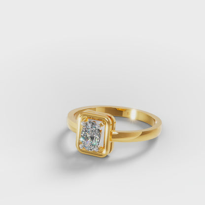 The Swirl - Oval Diamond Open Frame Solitaire Ring
