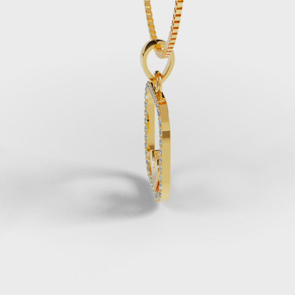 The Open Frame - Diamond Pave Heart Pendant