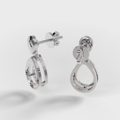 The Open Teardrop - Ruby Accent Drop Earrings