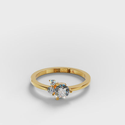 The Trilogy Ring - Three Diamond Cluster Ring by Gehnok