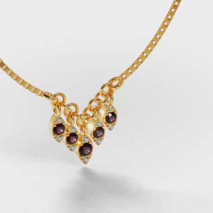 The Fringe - Ruby Diamond Graduated Charm Necklace
