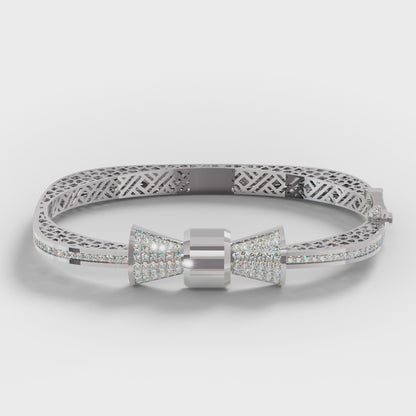 The Rose Bow - Diamond Pavé Bow Bangle