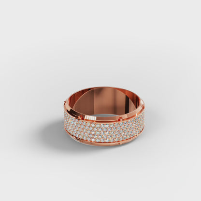 The Emperor - Men's Full Pavé Diamond Wide Statement Ring by Gehnok