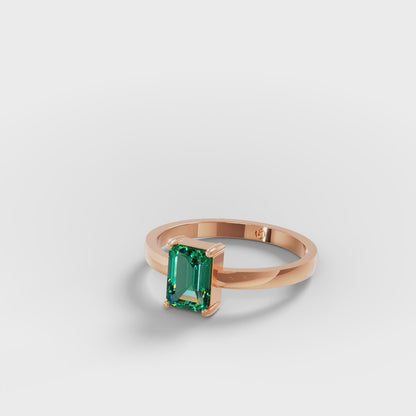 Emerald-Cut Solitaire Ring
