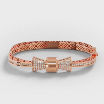 The Rose Bow - Diamond Pavé Bow Bangle