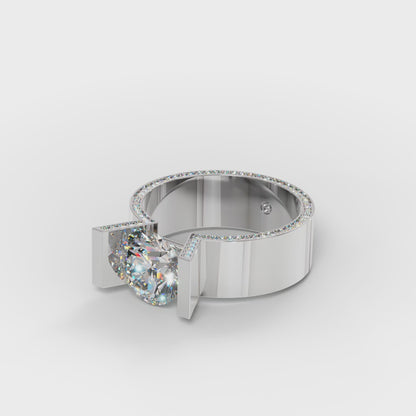 The Floating Stone - Men's Bar Set Diamond Ring
