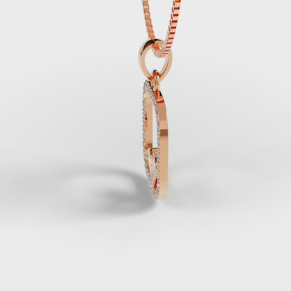 The Open Frame - Diamond Pave Heart Pendant