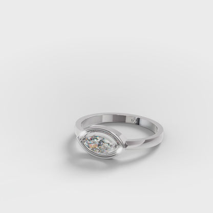 Marquise Eye-Halo Solitaire Ring