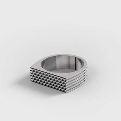 The Architect - Men's Grooved Stripe Band Ring by Gehnok