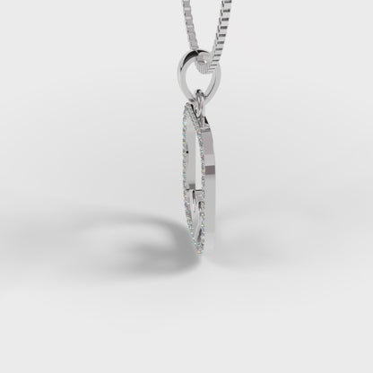 The Open Frame - Diamond Pave Heart Pendant