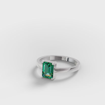 Emerald-Cut Solitaire Ring